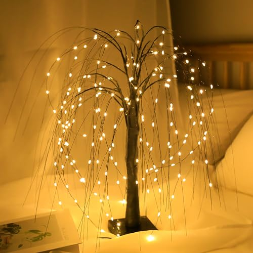 Esoes LED Lichterbaum,LED Baum Lichter,108 LED Baum Lampe,USB/Batteriebetrieben,Licht Warmweiß Verstellbare Äste Weihnachtsdeko für Wohnzimmer, Büro, Esszimmer, Hotel, Innen Deko (Black)