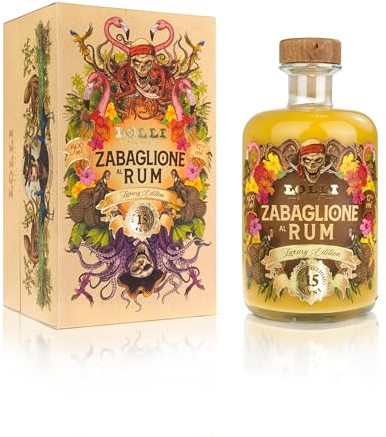 LOLLI Zabaione al Rum, Liquore artigianale, Luxury Edition con astuccio serigrafato, Bottiglia da 500 ml. 17% vol.