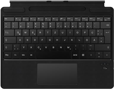 Qulose Surface Pro Tastatur für Microsoft Surface Pro 8/ Pro 9/ Pro X/Pro 11, Bluetooth Tastatur QWERTZ Layout, Type Cover mit Wiederaufladbare Batterie/Multi-Gesture Touchpad/Stifthalter
