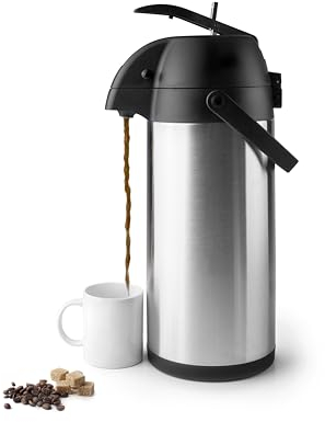 IBILI - Termo air pot Interior Cristal 1,9 lt., Acero Inoxidable, Doble pared con vidrio interior