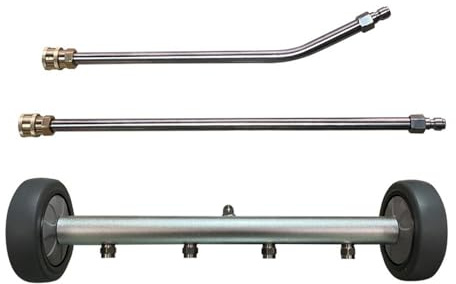 Shkalacar 2PCS 16Zoll Hochdruckreiniger Unterbodenreiniger, 4000 PSI Unterbodensprühgerät mit 4 Düsen, 2 geraden Stäben, 1 abgewinkelten Stab, Terrassenreiniger Hochdruckreiniger für SUV(3PCS Wand)