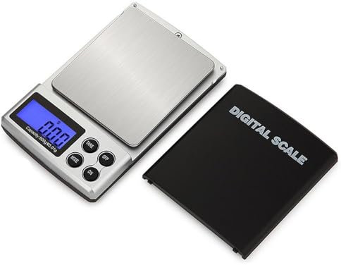 Küchenwaage Elektronische, LCD Display Digitalwaage Feinwaage mit Tara Funktion und 5 Einheiten für Medizin, Labor, Schmuck (0.1-1000g)