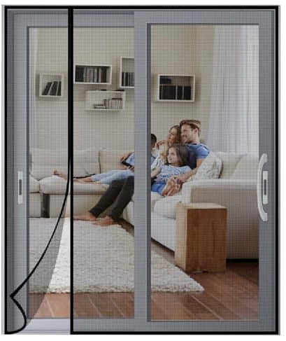 Magnetisches Moskitonetz für die Tür, 115x240cm Schwarz, Moskitonetz für die Tür, magnetischer Anti-Mücken-Vorhang für Tür, Fenster, Balkon, Wohnmobil