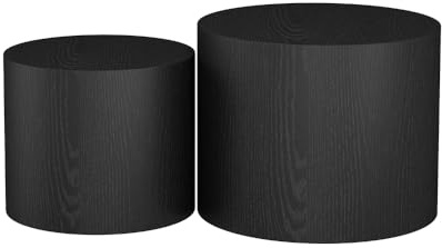 Vicco Couchtisch-Set Giva, Schwarz, 48 x 48 cm | geeignet als Beistelltische für Wohnzimmer und Lounge-Bereiche