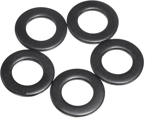 sourcing map 5 rondelle piatte M18, 19 mm di diametro interno x 33 mm di diametro esterno x 3 mm di spessore, rondelle in metallo zincato nero per viti e bulloni