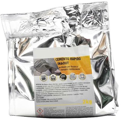 Paluplus 2 kg di Cemento Rapido, Riparazioni Veloci su Calcestruzzo, Ideale per Fughe e Malte, Uso Interno ed Esterno, per Intonaci e Pavimenti, 1CF x 2Kg -3001F