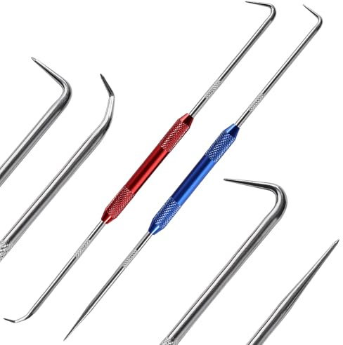 YIXISI 2 Piezas 22.5cm Juego de Púas y Ganchos, Juego de Ganzúas y Ganchos de Precisión, Gancho de Selección de Precisión, Extractor de Anillo Tórico, para Quitar Mangueras y Juntas, Aluminio