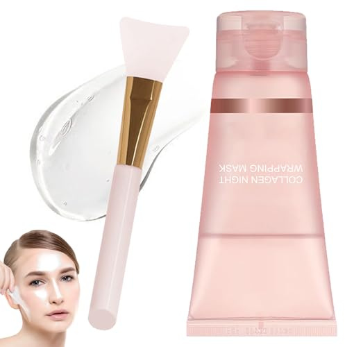 Peel-off Face Mask, Overnight Collagen Face Mask, Korean Skincare, Facial Care, Deeply Moisturising and Firming Peel-off Face Mask with Brush