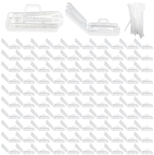 100 Stück Kabelmarkierung Kabelbeschriftung Clip, mit 100 Kabelbinder, Wiederverwendbare Netzwerkkabel Beschriftung für Sortierung und Kennzeichnung von Kabeln Aller Art