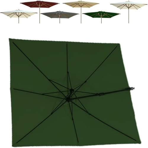 Tettoia di ricambio per ombrellone quadrato verde scuro 3x/3x3 m durevole impermeabile copertura per ombrellone da esterno perfetta per patio, giardino e uso terrazza