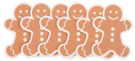 VALICLUD 6 Stück Weihnachts-Gingerbread Spülschwämme Hochabsorbierende Kratzfreie Haushaltsschwämme für Küche und Bad Saugfähige Wiederverwendbare Reinigungspads für Geschirr und