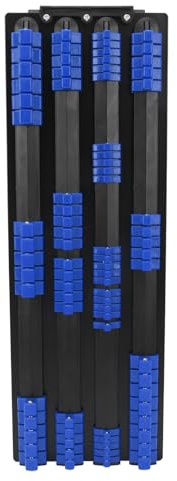 Klanata 80 Piece Heavy Duty Socket Organizer Set with 1 4, 3 8, 1 2 Drive Holders – 4 Interlocking Rails & Red Plastic Handle (Blue)