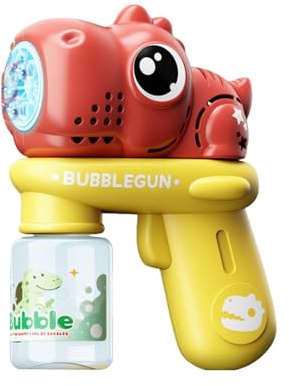 Automatisk Bubbelstav - Elektrisk lysande skummaskin | Handhållen läcksäker dinosauriedesignad bubbelmaskinstav - För Åldrar 3-8 Barn Pojkar Flickor Vuxna Utomhus Natt Fest Trädgård Pool