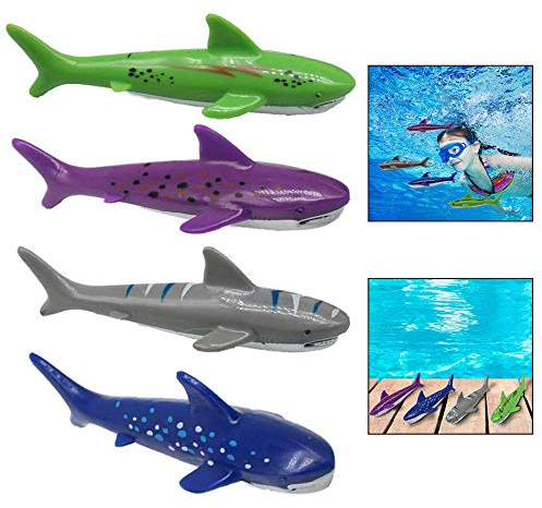 Xrten 4 Stücke Tauchen Spielzeug,Kinder Hai Unterwasser Spielzeug Schwimmbad Spielzeug