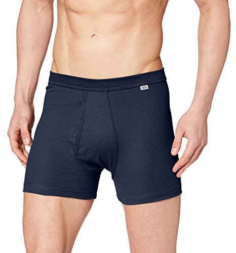 HUBER Men's Trunk with Front Fly Cotton Fine Rib 112251 Navy 3XL