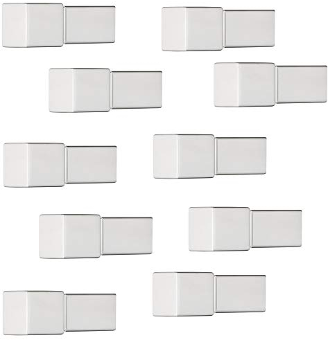 Gedotec Schubladen-Knopf silber grau Möbel-Griff Aluminium Möbelknopf Küchen-Schrank - LAURA | Türknopf 34 x 14 mm | Türgriff für Schrank-Türen & Möbel | 10 Stück - Design Möbel-Knauf mit Schrauben