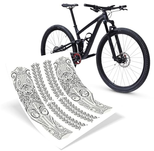 Riesel Design - „Chain:Tape 3000“ Fahrrad Kettenschutz - Stylische Fahrrad Schutzfolie 6 Selbstklebende Shapes/MTB Kettenschutz für den gesamten Hinterbau - Maori Grey