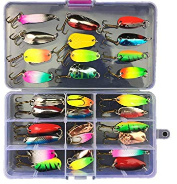 JasCherry Angeln Köder Kunstköder Spinner Angeln Barsch Köder SpinnKöder Bunte Angelköder Spinner Blinker für Hecht, Zander, Barsch, Forelle