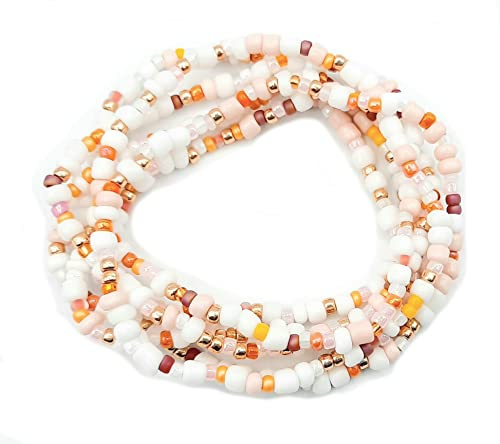 WICKELARMBAND handgefertigt by Bau[m]werk Schmuck Armband bunt orange gold weiß Ibiza Style