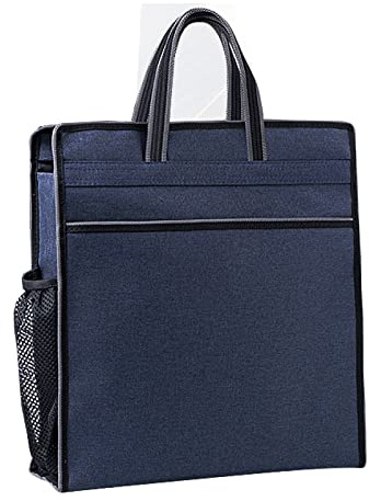 enyuwlcm Oxford Zippered Document Bag with Handle File Tote Bag Pouch for Carrying Paper Files Books Filing Folder 1 Pack (Blue)
