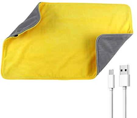 ISAKEN USB Heizkissen, Elektrische Heizdecke Plüsch Schal Ansatz Warm Cape mit 3 Temperaturstufen, Maschinenwaschbar Schnelle Heizung Portable Heizdecke für Auto Büro Haus, Camping