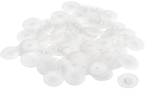 sourcing map Vis Capuchon Couvertures, 160pcs 17x4x6.3mm Plastique Vis Décoration Couverture pour Cruciforme Cam Ajustement Écrou Autotaraudant Vis, Blanc