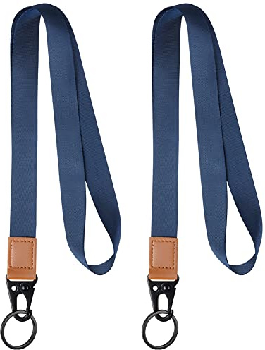 Vicloon Cordón Cuello para Key, 2Pcs Cordones de Insignia, con Hebilla de Olécranon, Correa para Cuello, Llavero Cordón, para Llavero, Tarjeta de Estudiante, Tarjeta de Autobús - Azul Marino
