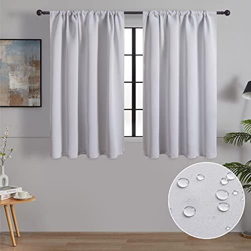 MRTREES Tende per Interni Oscuranti 60x90cm 2 Pezzi Termiche Isolanti Tende Moderno con Bastoni Camera da Letto Soggiorno Finestre Camerette Bambini Acustico Elegante Bianco