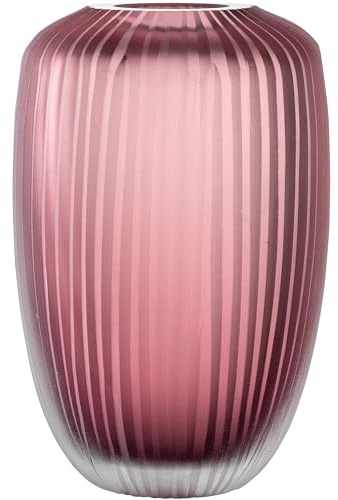 Leonardo Home Bellagio Blumenvase - Farbige Vase aus hochwertigem Glas mit Relief außen - Handarbeit - Höhe 16 cm, Durchmesser 10 cm - Berry, 036446