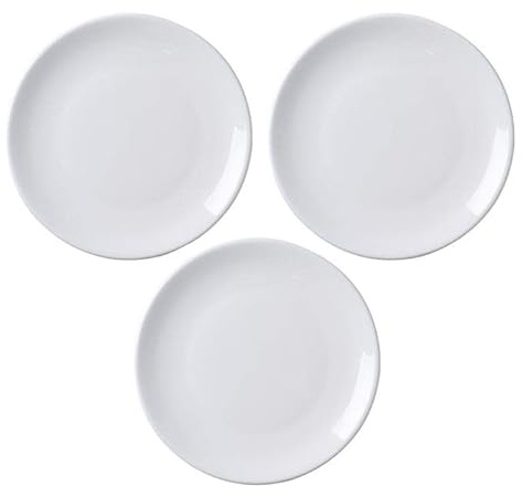 MBBITL Ceramic Plates Set of 3, Round Dessert Salad Plates, 7 Inches Small Dinner Plates for Dessert Appetizer Pasta Cake | MBBITL Kitchen Serving Dishes for Dessert Appetizer Pasta Cake Salad