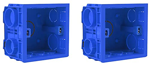 Set di 2 scatole di giunzione universali tipo 86, scatola di montaggio interna, supporto a parete, scatola di montaggio nascosta per progetto elettrico (blu)