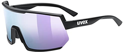 uvex sportstyle 235 - Sportbrille für Damen und Herren - 100% UVA-, B, C Schutz - druckfreier Sitz & perfekter Halt - black matt/mirror lavender - one size