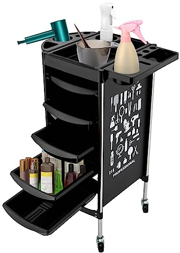 Friseur Arbeitswagen Hairdressing Trolley mit 5 Schubladen, Friseurwagen Kosmetikstudio, Bedienungswagen, Aufbewahrungswagen für Friseurgeschäfte, Spas