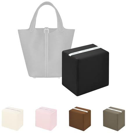KINGS IN BAG Purse Pillow Insert to Keep Shape - Lightweight Memory Foam Insert with Satin Cover for Home Storage & Travel, Multicolor Options, Fits for Picotin 18(Black, PC18)