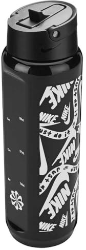 Nike TR Renew Recharge Straw Bottle 24oz Graphic in der Farbe Black/White, Fassungsvermögen: 709ml, N.100.7643.069.24