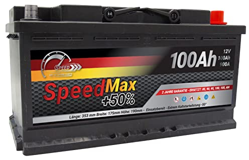 Autobatterie 12V 100Ah Speed Max 900A PKW Batterie starterbatterie SPEEL5100MAX-DE
