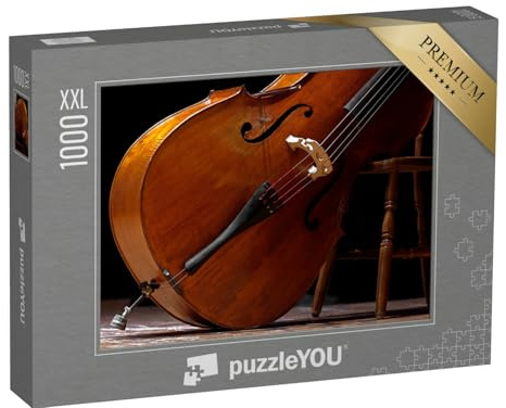 Puzzle 1000 Teile XXL „Nahaufnahme: EIN Kontrabass“ – aus der Puzzle-Kollektion Musik, Menschen