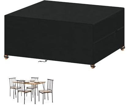 VANSHEIM Abdeckung für Gartenmöbel wasserdichte Schutzhülle Gartenmöbel Abdeckplane für Gartentische Terrassenmöbel, Regenschutz und Staubfest, 420D Oxford Gewebe Gartenmöbel Abdeckung 120x90x75cm | Schutzhülle für Gartenmöbel, für den Außenbereich, wasserdicht, Schutzhülle für Gartentisch, Stuhl, Möbel, Tisch