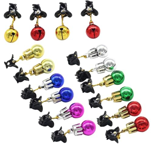 IMIKEYA 16stücke Teiliges Weihnachtsklammern Klein Bartspangen-Ornament Und Glöckchenspange Aus Weihnachtsbaumschmuck Für Gesichtshaar-Kugeln