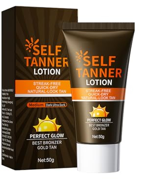 Nurvidis Bräunungscreme, Selbstbräuner, Bronzer Lotion, 50g Solarium Bräunungsbeschleuniger Creme, Dark Selbstbräuner Für Gesicht Und Körper Für Einen Gleichmäßigen Soft-Bräunungs-Effekt