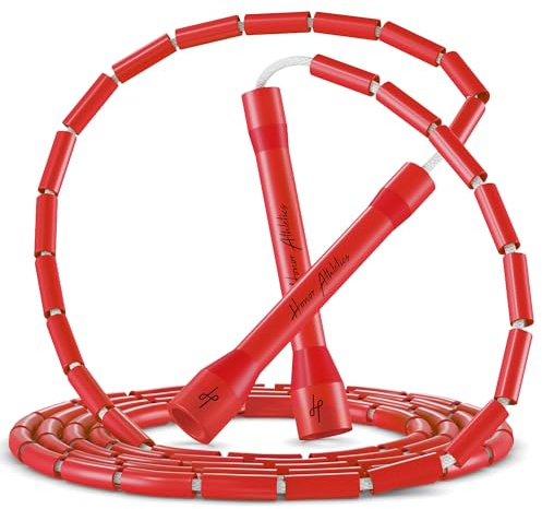 Honor Athletics 2.0 Corda per saltare con perline – Regolabile con impugnature infrangibili & perline antiurto infrangibili per un allenamento fitness migliore, Rosso Speedster