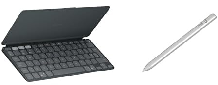 Logitech Keys-To-Go 2 portable wireless iPad keyboard with built-in cover, slim & compact Bluetooth keyboard for iPad, iPhone, Mac Crayon digital pen, QWERTY UK English Layout - Graphite | Bluetooth keyboard for iPad, iPhone, Mac + Logitech Crayon digital pen, QWERTY UK English Layout - Graphite