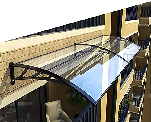 Markisen für Türen, Haustürvordach, Gebogene Fenstertürmarkise, Außenfensterdachvordächer, Polycarbonatabdeckung, Regen- und Schneeschutz, modernes Design, Halterung aus Aluminiumlegierung (