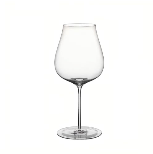 CONSTANCEY Juego de copas de vino tinto grandes, copas de cristal sopladas a mano sin plomo de 25 onzas, copas grandes de color burdeos con tallo largo, ligeras, transparentes, regalo único para