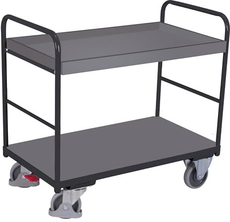 Cordes Etagenwagen 1060x700x990 mm mit 1 Ladeflächen und 1 Tablett anthrazit