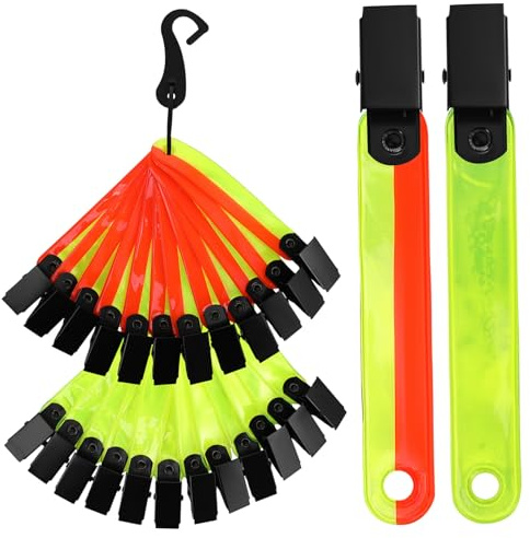 BESPORTBLE 24 Stück Reflektierende Jagdmarkierungen Mit Clips Fluoreszierend Leicht Für Outdoor Abenteuer Trailrunning Camping Jagd