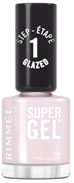 Rimmel Super Gel, 105 Pink Glazed, langanhaltender Nagellack, mattes Finish, einfache Anwendung, Maniküre, Gel-Effekt, splitterfest, klare Formel, 12 ml