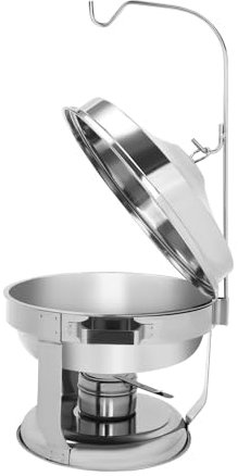 LUVYEK Chafing Dish 1.18 Gal Buffet Food Warmer Stainless Steel Double Pot Round Chafing Dish with Hanging Lid