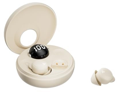 écouteurs anti-bruit pour le sommeil, avec un petit design adapté pour les dormeurs latéraux, casques anti-bruit pour dormir avec Bluetooth 5.3, adaptés pour le sport (Beige)