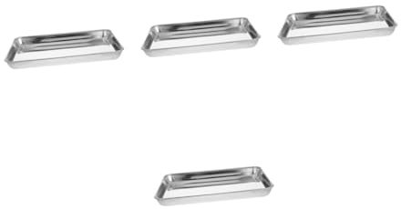 SHALONYOU Bandeja Grande de Acero Inoxidable de 3 Piezas for Hornear, con Asas, for Platos de Cena, Bandeja de Metal for Comida for Barbacoa, Olla Caliente, Comida rápida(4)